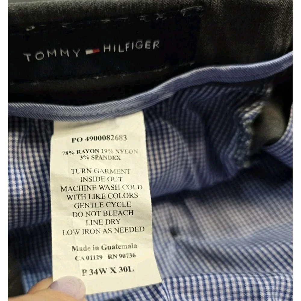 Tommy Hilfiger Men's Dress Pants 34x30 Gray